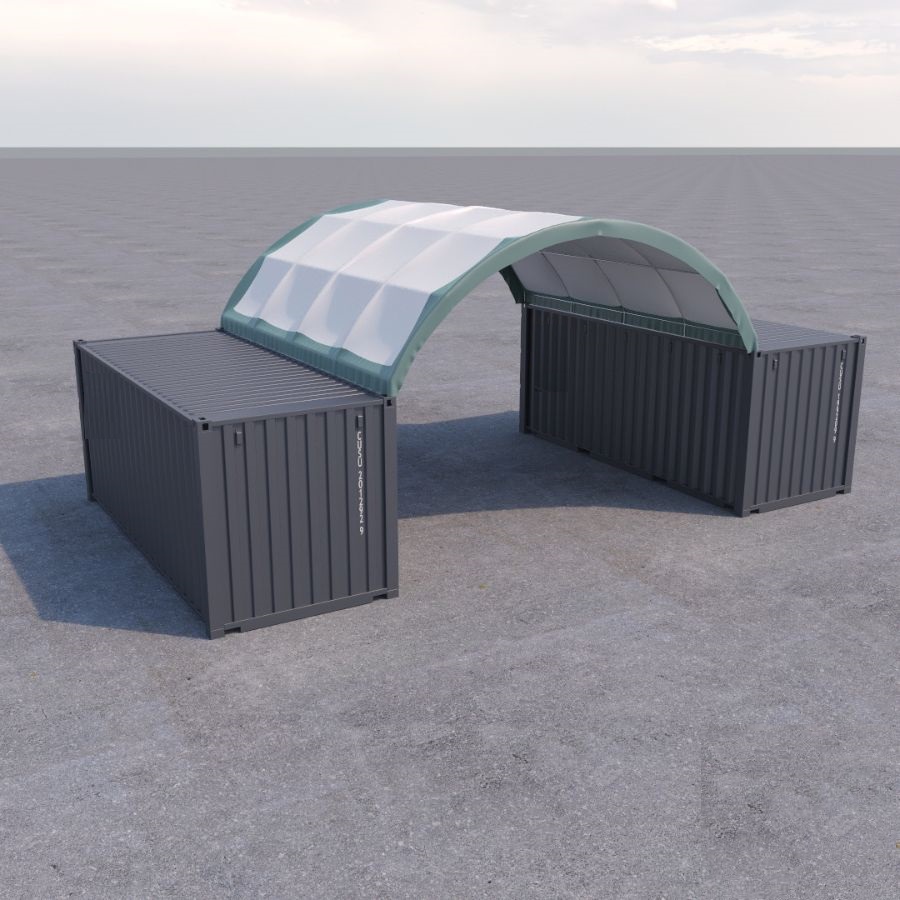 20&rsquo; x 20&rsquo; Fabric Container Shelter - Container Express Services PTY LTD