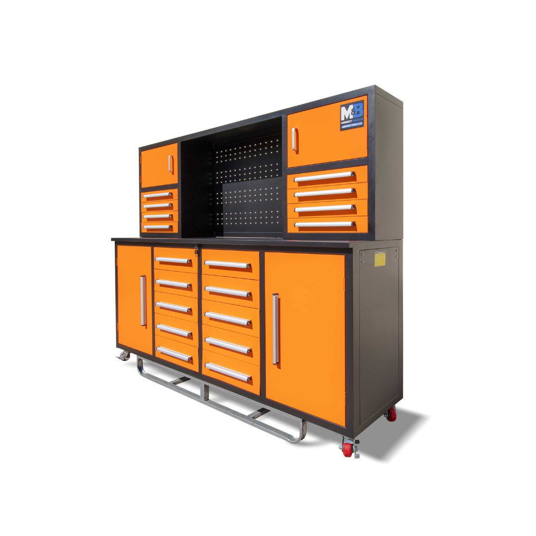 M&B | 7&rsquo; Workbench Cabinet with 18 Drawers - Container Express Services PTY LTD