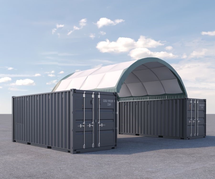 20&rsquo; x 20&rsquo; Fabric Container Shelter - Container Express Services PTY LTD