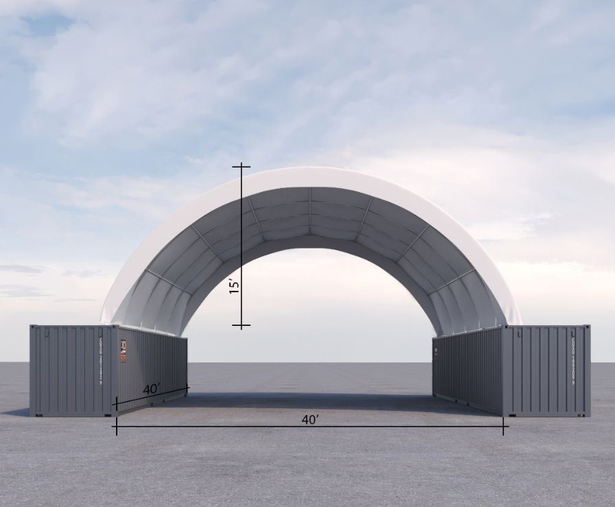 40&rsquo; x 40&rsquo; Fabric Container Shelter - Container Express Services PTY LTD