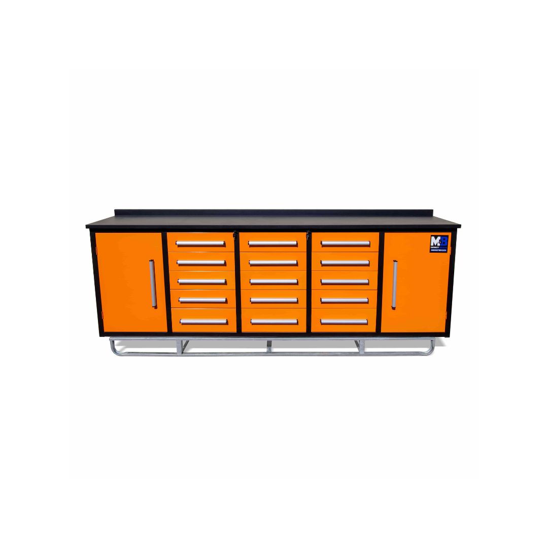M&B | 10&rsquo; Workbench Cabinet with 15 Drawers - Container Express Services PTY LTD