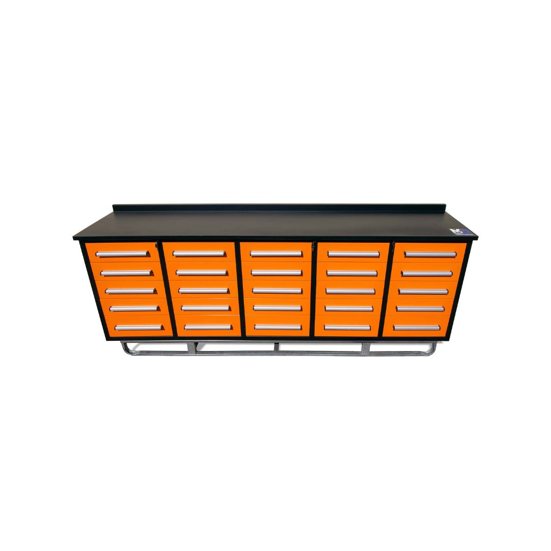 M&B | 10&rsquo; Workbench Cabinet with 25 Drawers - Container Express Services PTY LTD