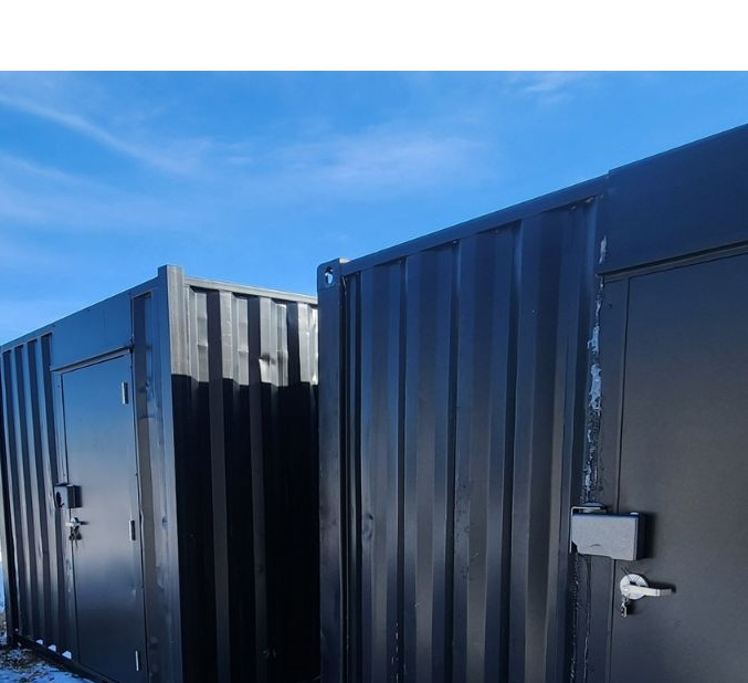 10&prime; Used Cutdown Shipping Container w/Man Door (Black) - Container Express Services PTY LTD